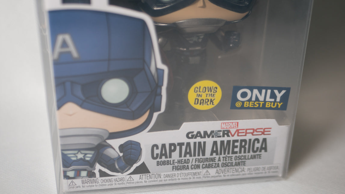 SuperHi Las Vegas Captain America #627 Pop Games: Avengers Gamerverse Vinyl Figurewith EcoTEK Plastic Protector Display Box