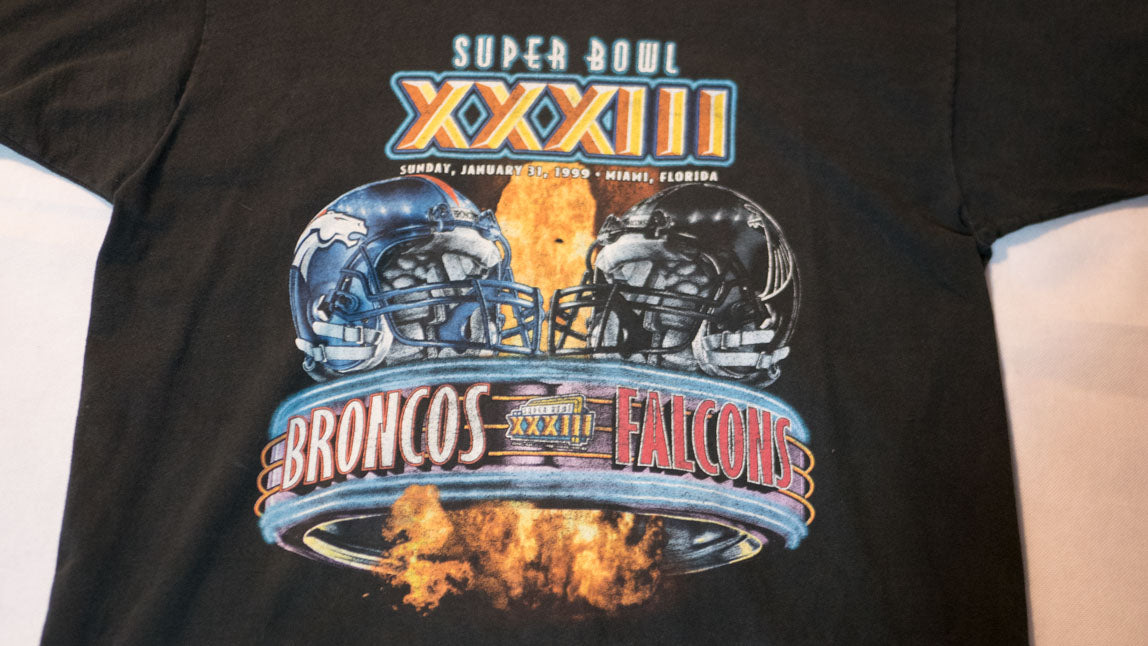 SuperHi Las Vegas Broncos Falcons Super bowl XXXIII Shirt Size Large